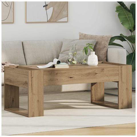 Tavolino da salotto Rovere artigianale 110 x 50 x 41 cm - Foto 2