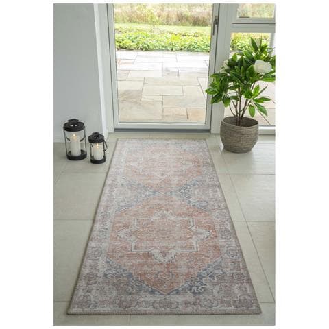 Passatoia Havana Arancio E Blu In Chenille 100% Poliestere 80x200 Cm - Foto 2
