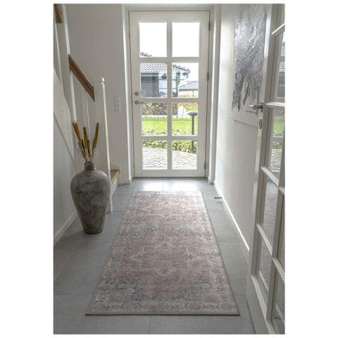 Passatoia Havana Arancio E Blu In Chenille 100% Poliestere 80x200 Cm - Foto 4