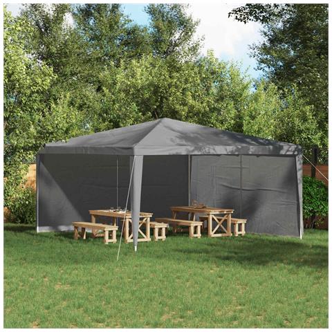 Parete per tenda da festa 2 pcs Grigio chiaro 400 x 195 cm - Foto 2