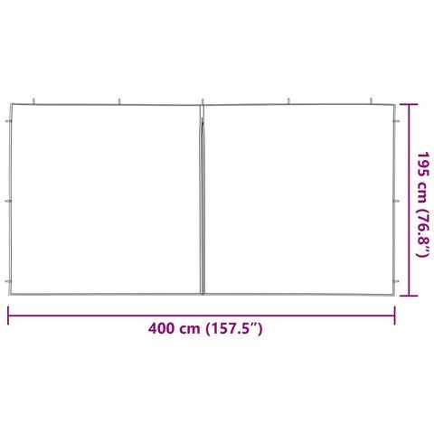 Parete per tenda da festa 2 pcs Grigio chiaro 400 x 195 cm - Foto 6