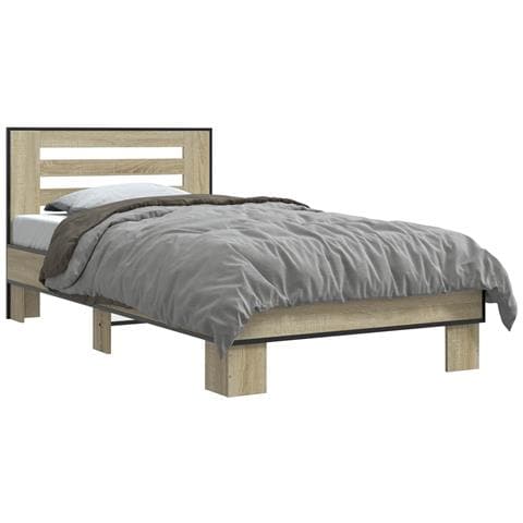 Struttura letto con testata Rovere Sonoma 80 x 200 cm - Foto 1