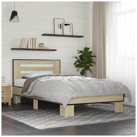 Struttura letto con testata Rovere Sonoma 80 x 200 cm - Foto 2