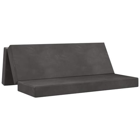 Divano Letto Pieghevole 180 x 67 x 45 cm Grigio Scuro - Foto 1