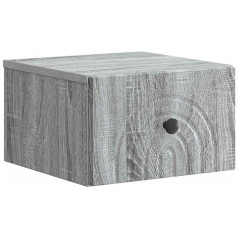 Mobiletto da notte a muro Grigio Sonoma 33 x 34,5 x 20 cm - Foto 1