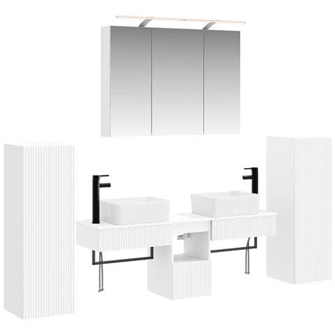 Set di mobili per il bagno 6 pcs Bianco - Foto 1