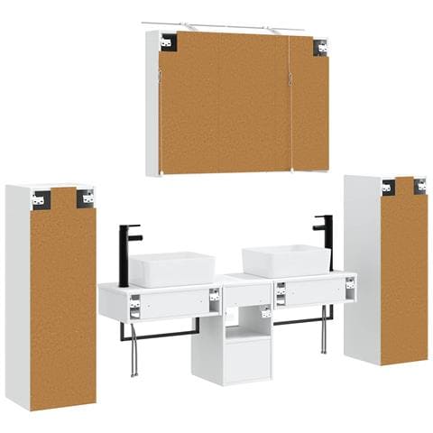 Set di mobili per il bagno 6 pcs Bianco - Foto 9