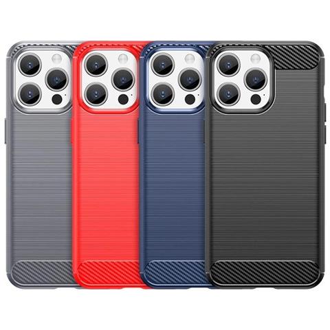 Custodia In Carbonio Flessibile Per Iphone 15 Pro - Blu - Foto 1