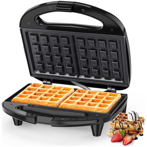 Piastra per waffle belgi ABS07-W. 750 W. 2 waffle quadrati. nera - Foto 1