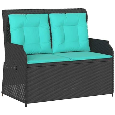 Panchina da giardino Nero polyrattan - Foto 1