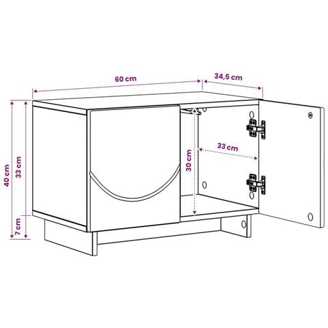 Supporto TV 60 x 34.5 x 40 cm Bianco Lucido - Foto 9