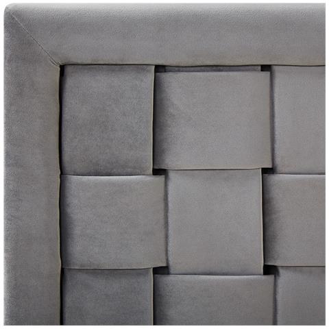 Letto Matrimoniale In Velluto Con Rete A Doghe 160 X 200 Cm Limoux - Foto 16