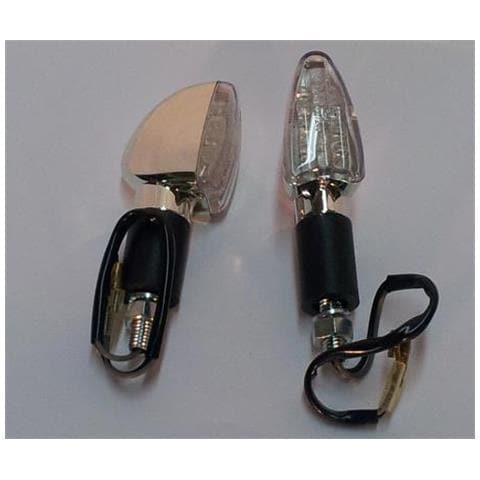 Coppia Indicatori Direzione Frecce Moto Led Custom Naked Universali Cromo - Foto 1