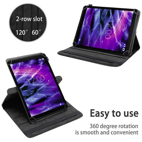 Custodia Per Tablet Compatibile Con Medion Lifetab X10301 In Nero - Coperchio Protettivo A 360 Gradi Fatto Di Finta Pelle Con Funzione Di Stand E Banda Elastica - Foto 2