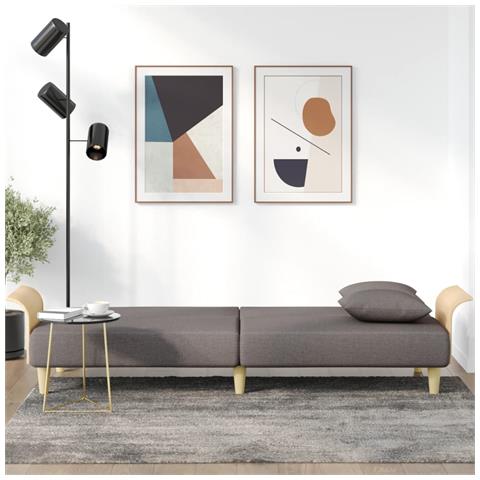 Divano Letto Con Braccioli Tortora In Tessuto - Foto 2