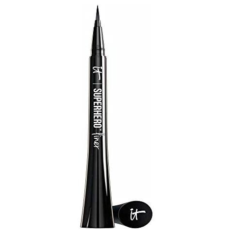 Superhero Liner - Penna Eyeliner Liquido Nero - Formula Waterproof 24 Ore Wonat Budge O Smudge - Con Peptidi, Collagene, Biotina, Cheratina E Argilla Caolino - 0018 Fl Oz - Foto 1