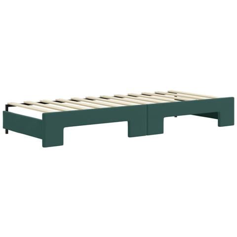 Divano Letto Estraibile Cassetti Verde Scuro 80x200cm Velluto - Foto 2
