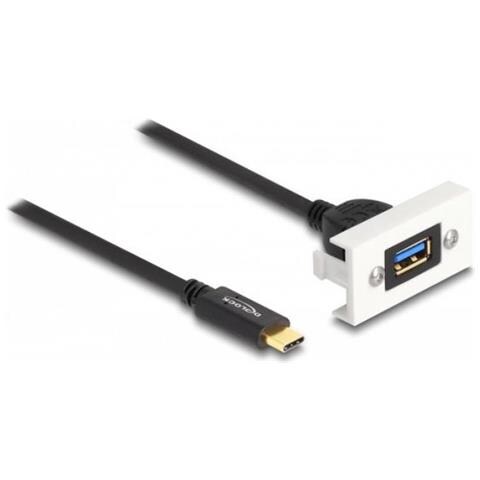 Easy 45 Cavo Usb 1 M Usb 3.2 Gen 2 (3.1 Gen 2) Usb C Usb A Nero, Bianco - Foto 1