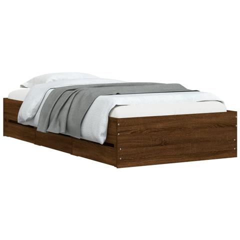 Giroletto Cassetti Rovere Marrone 100x200 Cm Legno Multistrato - Foto 3