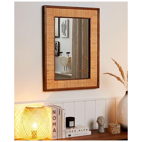 Specchio Iguala 54 Cm 74 Cm Legno Di Bambù Frassino Naturale - Foto 1