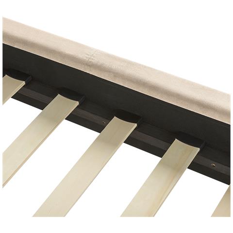 Letto Matrimoniale Velluto Beige 180 X 200 Cm Villette - Foto 2