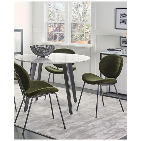Set Di 2 Sedie Da Pranzo Bouclé Verde Scuro Luana - Foto 1