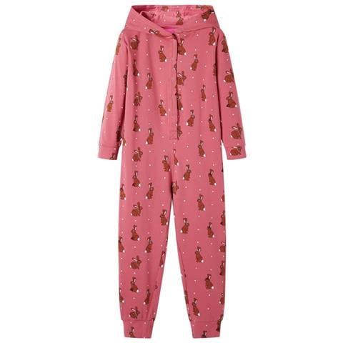 Tutina Con Cappuccio Da Bambina Rosa Antico 116 - Foto 1