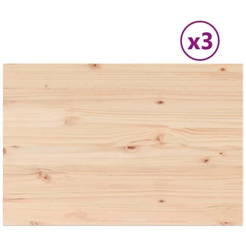 Piani Tavolo 3 Pz 80x53x2,5 Cm Rettangolare Legno Massello Pino - Foto 2