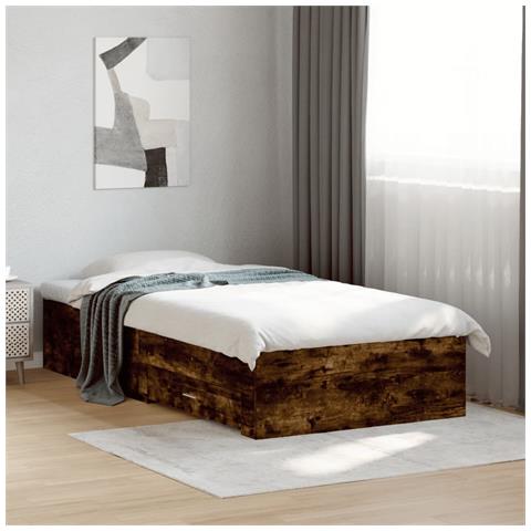 Giroletto Con Cassetti Rovere Fumo 90x190 Cm Legno Multistrato - Foto 3