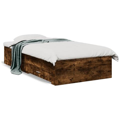 Giroletto Con Cassetti Rovere Fumo 90x190 Cm Legno Multistrato - Foto 1