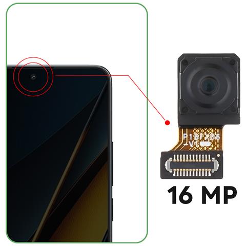 Fotocamera Frontale Per Xiaomi Poco X6 Pro Sensore Selfie 16mp - Foto 2
