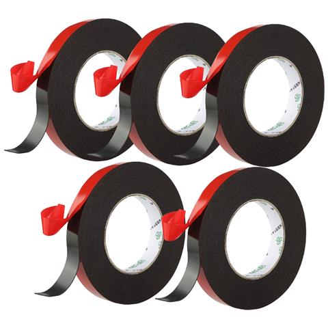 Nastro Biadesivo In Schiuma Pe (5 Rotoli) Black S - Foto 1