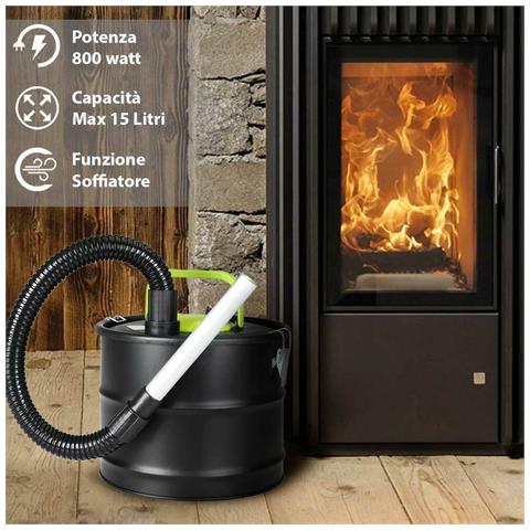 Aspiracenere con Soffiatore 800W Aspirapolvere Aspira Cenere Stufa a Pellet 15lt - Foto 2
