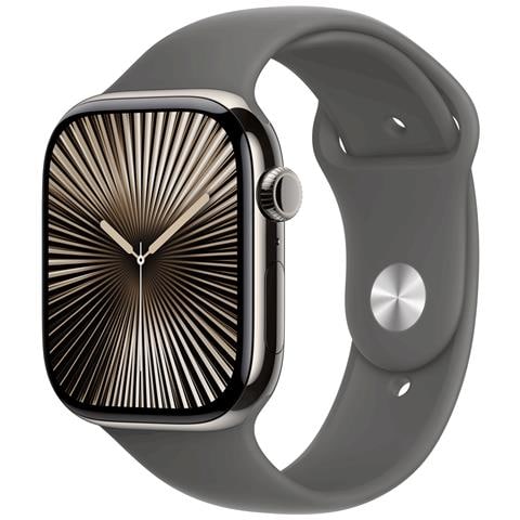 Watch Series 10 Gps + Cellular 46mm Natural Titanium Case Mit Stone Grey Sport Band - S /m (mwy93qf /a) - Foto 1