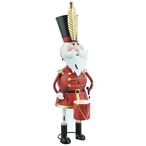 Babbo Natale Soldatino Natalizio Soldato Con Tamburo Decorazione Addobbo 44 Cm - Foto 3