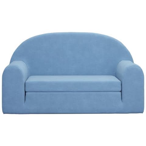 Divano Letto per Bambini a 2 Posti Blu in Morbido Peluche - Foto 2