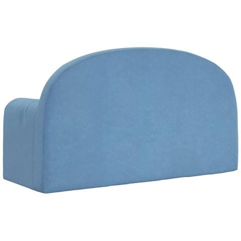 Divano Letto per Bambini a 2 Posti Blu in Morbido Peluche - Foto 8