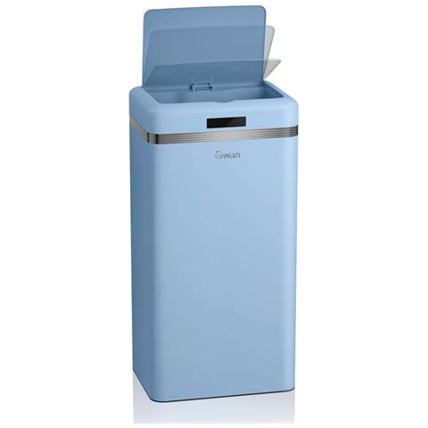 Swka4500blneu Retro Pattumiera Con Sensore Di Apertura Automatica, Metallo, 45 Litri, Vintage Blu - Foto 2