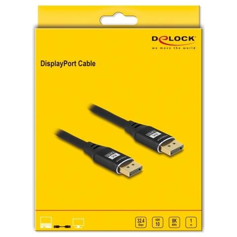 DisplayPort Kabel 8K 60 Hz 1 m schwarz Metall - Foto 2