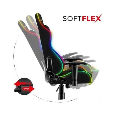 Ranger 6.0 Rgb Sedia Per Gaming Universale Seduta A Dondolo (culla) Nero - Foto 3