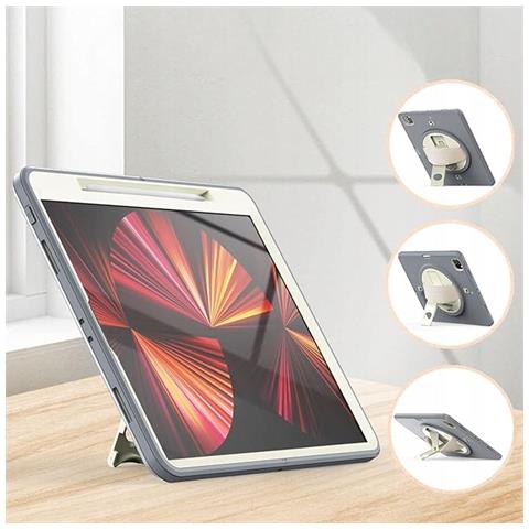 Custodia Panzern Per Ipad Pro 12.9"" Con Supporto E Cinturino - Grigio Rugged Rel - Foto 2