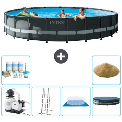 Piscina Fuori Terra - In Giro - 610x122 Cm - Grigio - Include Accessori Coordinati A2959 - Foto 1