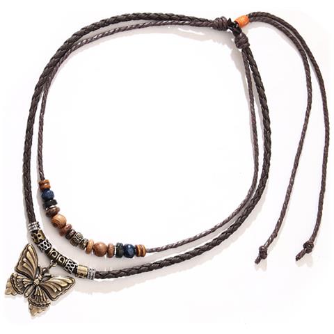 Collana Boho Con Farfalla E Ciondolo A Moneta Vintage - Foto 2
