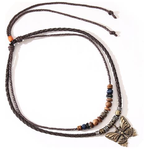 Collana Boho Con Farfalla E Ciondolo A Moneta Vintage - Foto 3