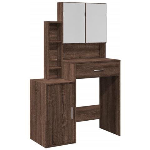 Toeletta Con Armadietto Rovere Marrone 80x35x132 Cm - Foto 1