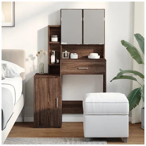 Toeletta Con Armadietto Rovere Marrone 80x35x132 Cm - Foto 2