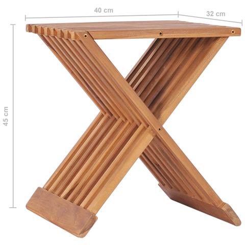 Sgabello Pieghevole 40x32x45 Cm In Legno Massello Di Teak - Foto 8