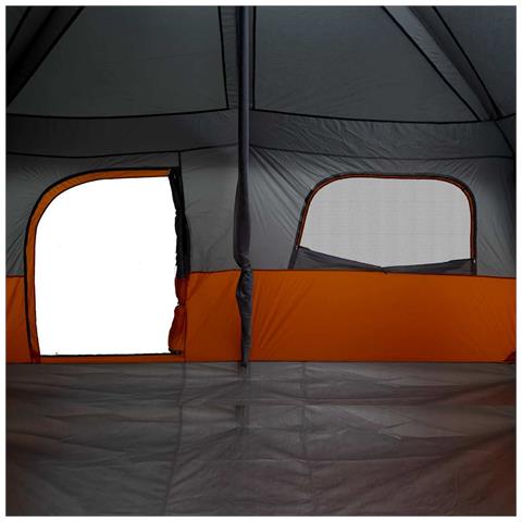 Tenda Familiare Cabina 10 Persone Grigia Arancione Impermeabile - Foto 9