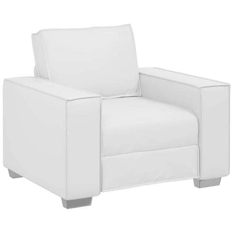 Poltrona Bianca 59 cm in Pelle Sintetica - Foto 1