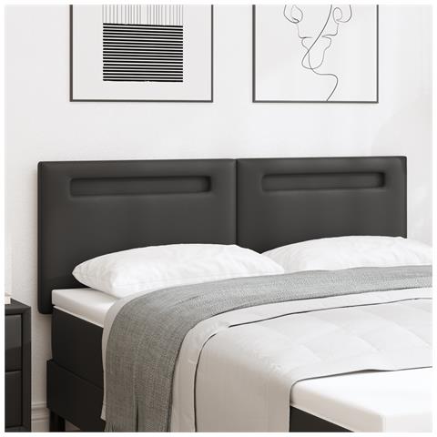 Testiera  Design Semplice Nera 140 cm in Finta Pelle - Foto 2